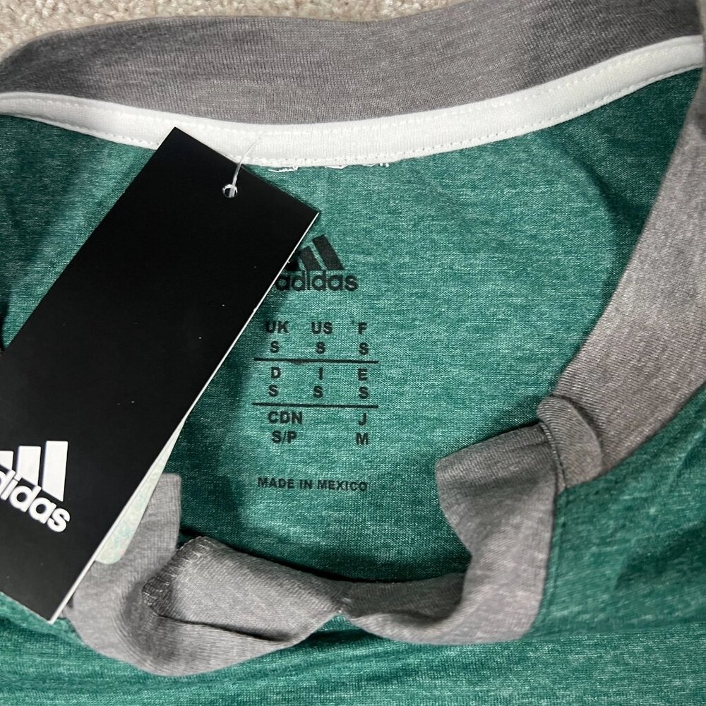 Adidas Womens S Green Dallas Stars NHL Hockey Long Sleeve Henley Neck Tee NWT - Picture 3 of 6